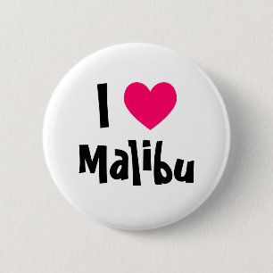 Badge Rond 5 Cm J'aime Malibu
