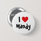 Badge Rond 5 Cm J'Aime Mandy (Devant & derrière)