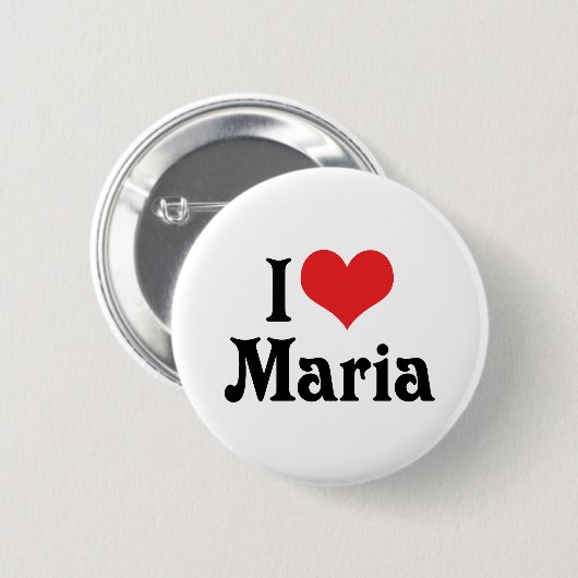 Badge Rond 5 Cm J'aime Maria (Devant & derrière)