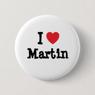 Badge Rond 5 Cm J'aime Martin coeur personnalisé