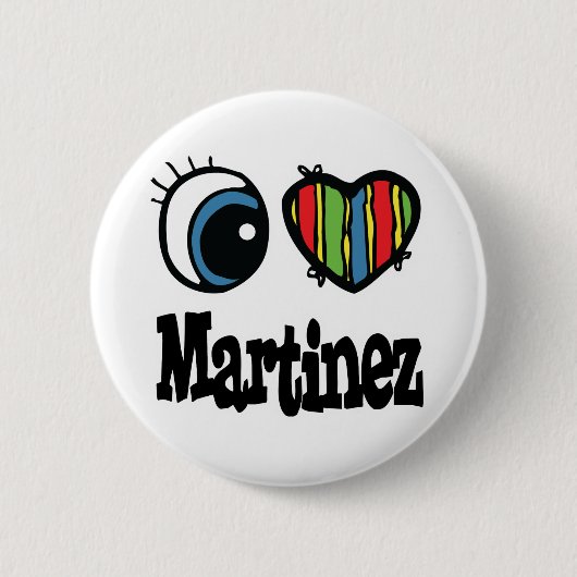 Badge Rond 5 Cm J'aime Martinez (Devant)