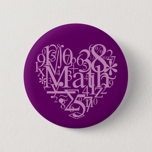 Badge Rond 5 Cm J'aime MathButton (Devant)