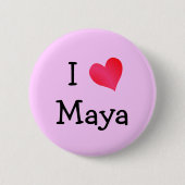 Badge Rond 5 Cm J'aime Maya (Devant)