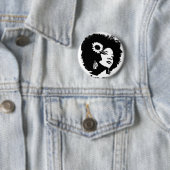 Badge Rond 5 Cm J'aime mes cheveux bouclés frisés (En situation)