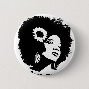 Badge Rond 5 Cm J'aime mes cheveux bouclés frisés