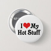 Badge Rond 5 Cm J'aime Mes Choses Chaudes (Devant & derrière)