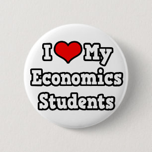 Badge Rond 5 Cm J'aime mes étudiants en économie