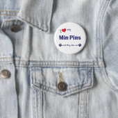 Badge Rond 5 Cm J'aime mes goupilles minimum (les chiens (En situation)