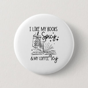 Badge Rond 5 Cm J'Aime Mes Livres Épicé Et Mon Café Icy Halloween