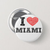 Badge Rond 5 Cm J'aime Miami (Devant & derrière)
