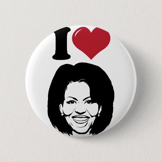 Badge Rond 5 Cm J'aime Michelle Obama (Devant)