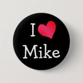 Badge Rond 5 Cm J'aime Mike (Devant)