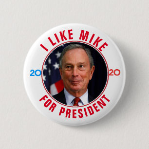 Badge Rond 5 Cm J'Aime Mike Pour Le Président 2020