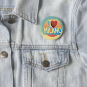 Badge Rond 5 Cm J'aime Milan (En situation)