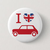 Badge Rond 5 Cm J'aime Mini Coopers - Rouge (Devant)