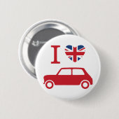 Badge Rond 5 Cm J'aime Mini Coopers - Rouge (Devant & derrière)