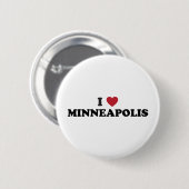 Badge Rond 5 Cm J'aime Minneapolis Minnesota (Devant & derrière)
