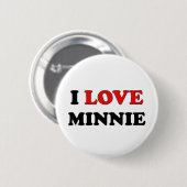 Badge Rond 5 Cm J'aime Minnie (Devant & derrière)