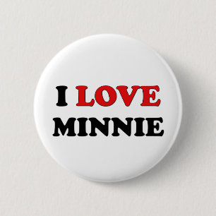 Badge Rond 5 Cm J'aime Minnie