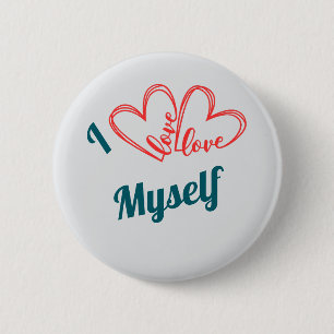 Badge Rond 5 Cm J'aime moi-même - Bouton de soins personnels