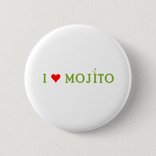 Badge Rond 5 Cm J'aime Mojito (Devant)