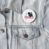 Badge Rond 5 Cm J'Aime Mon Affenpinscher ! (En situation)