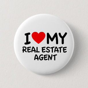 Badge Rond 5 Cm J'aime mon agent immobilier