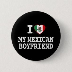 Badge Rond 5 Cm J'aime mon ami mexicain avec le drapeau de coeur