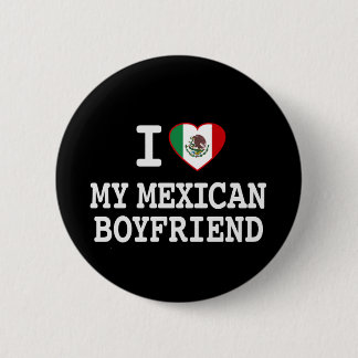 Badge Rond 5 Cm J'aime mon ami mexicain avec le drapeau de coeur