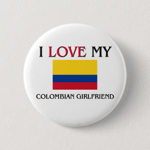 Badge Rond 5 Cm J'aime mon amie colombienne