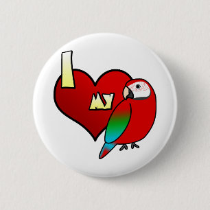 Badge Rond 5 Cm J'aime mon ara de Greenwing