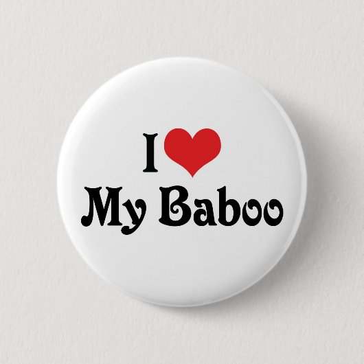 Badge Rond 5 Cm J'aime mon babouin (Devant)
