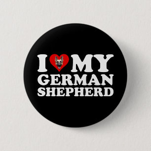 Badge Rond 5 Cm J'Aime Mon Berger Allemand