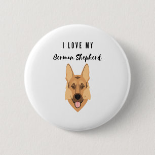 Badge Rond 5 Cm J'Aime Mon Berger Allemand