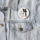 Badge Rond 5 Cm J'aime mon Boston Terrier (En situation)