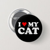 Badge Rond 5 Cm J'aime mon chat (Devant & derrière)