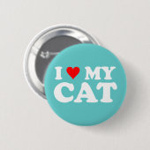 Badge Rond 5 Cm J'aime mon chat (Devant & derrière)