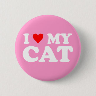Badge Rond 5 Cm J'Aime Mon Chat