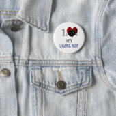 Badge Rond 5 Cm j'aime mon chat noir (En situation)