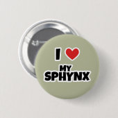 Badge Rond 5 Cm J'aime mon chat Sphynx (Devant & derrière)
