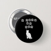 Badge Rond 5 Cm J'aime mon chat--Texte blanc (Devant & derrière)