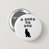 Badge Rond 5 Cm J'aime mon chat--Texte noir (Devant & derrière)
