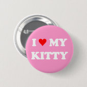 Badge Rond 5 Cm J'aime mon chaton (Devant & derrière)