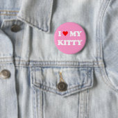 Badge Rond 5 Cm J'aime mon chaton (En situation)