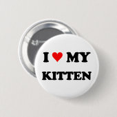 Badge Rond 5 Cm J'aime mon chaton (Devant & derrière)