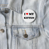 Badge Rond 5 Cm J'aime mon chaton (En situation)