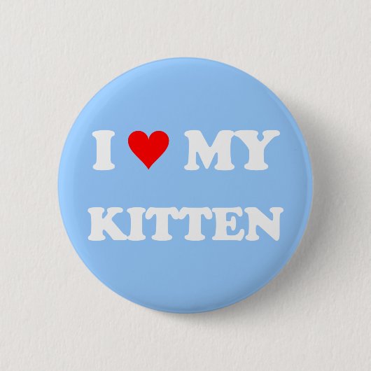 Badge Rond 5 Cm J'aime mon chaton (Devant)