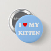 Badge Rond 5 Cm J'aime mon chaton (Devant & derrière)