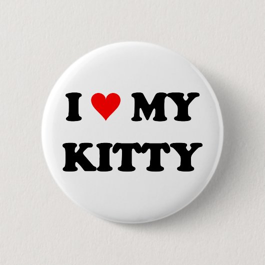 Badge Rond 5 Cm J'aime mon chaton (Devant)