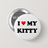 Badge Rond 5 Cm J'aime mon chaton (Devant & derrière)